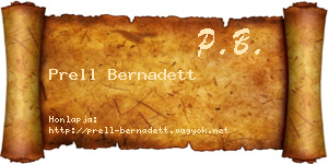 Prell Bernadett névjegykártya